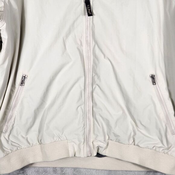 L.L. Bean Jacket Mens XXL Tall Zip Front Nylon O UF44 Full Zip White Pockets - Picture 6 of 8